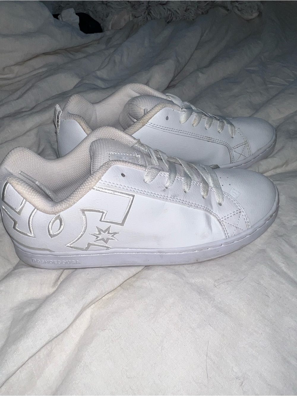 DC Kids White Low-Top Skate Sneakers